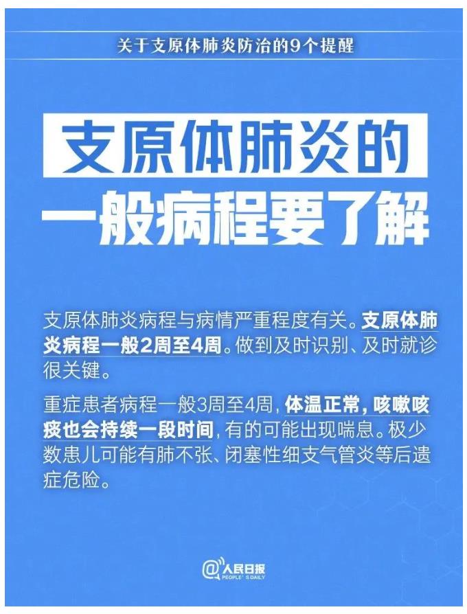 关于支原体肺炎防治，这9个提醒请收好