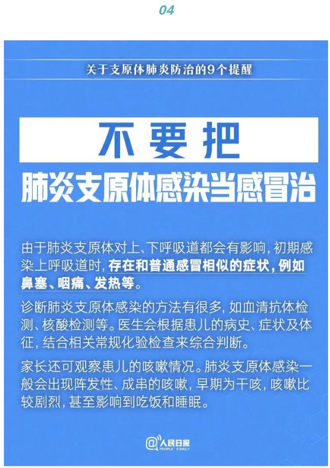 关于支原体肺炎防治，这9个提醒请收好