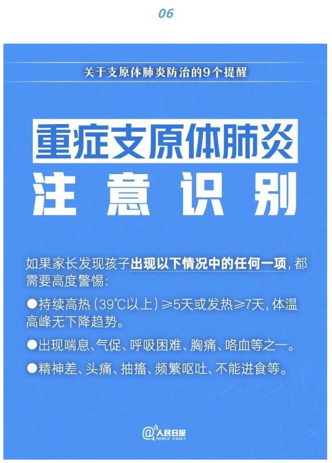 关于支原体肺炎防治，这9个提醒请收好